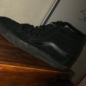 All black ski high vans